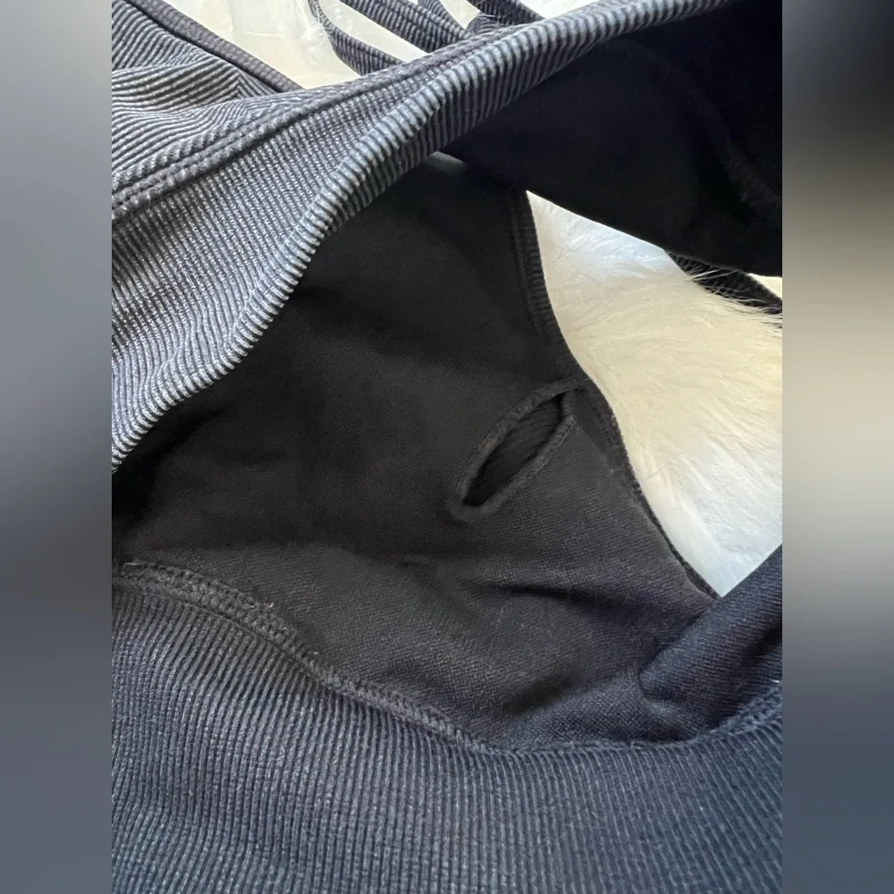 JoyLab Blueish Gray Seamless Strappy Sports Bra